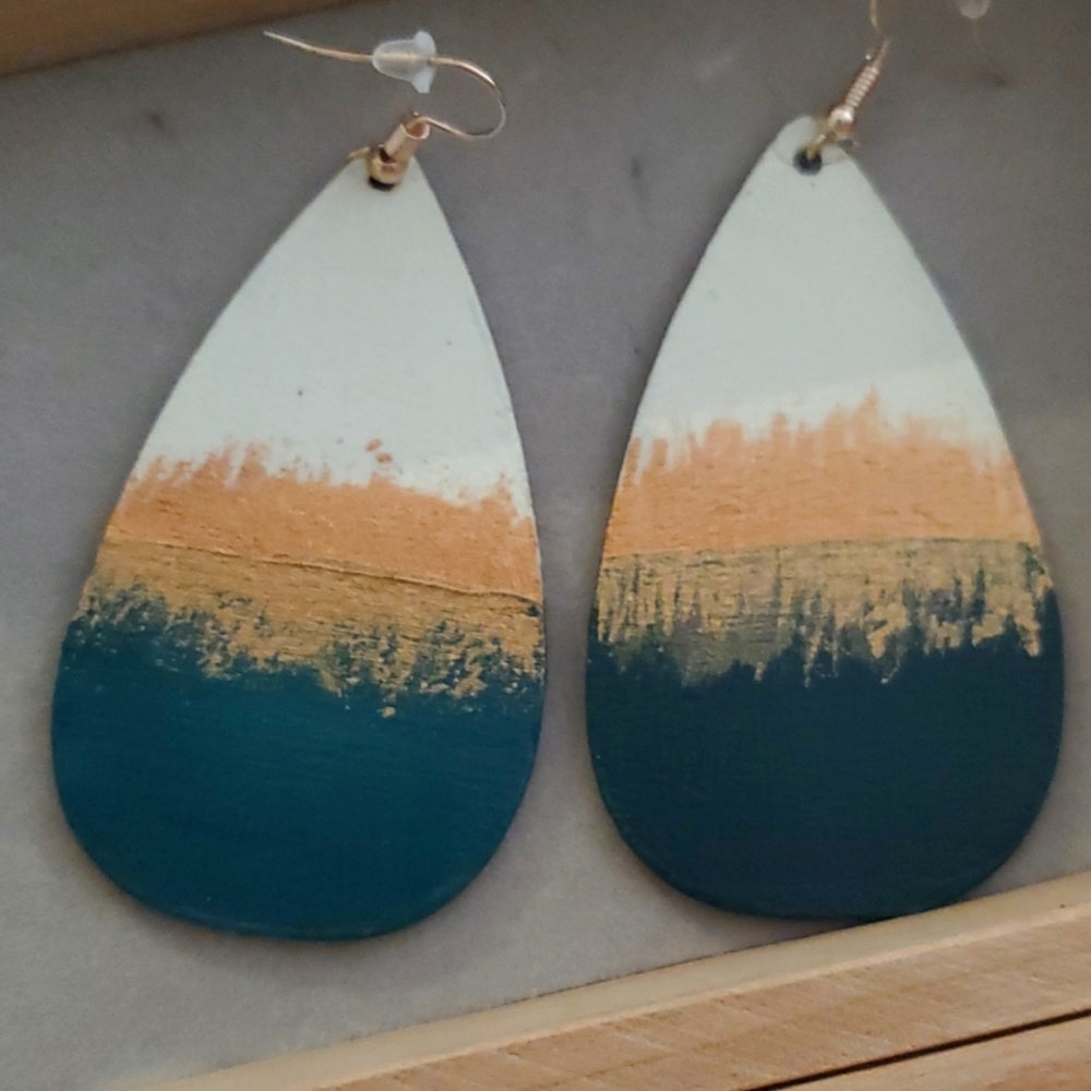 Handmade wood earrings